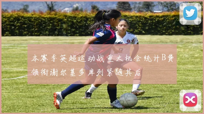 本赛季英超运动战重大机会统计B费领衔谢尔基多库列紧随其后